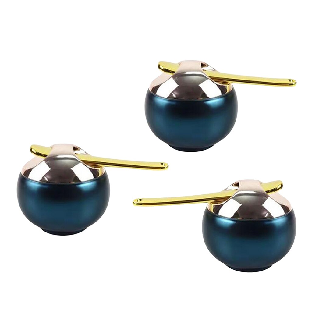 Set Of 3 8ml Blue Lip Balm Storage Jar Makeup Lipstick Pot Container Case