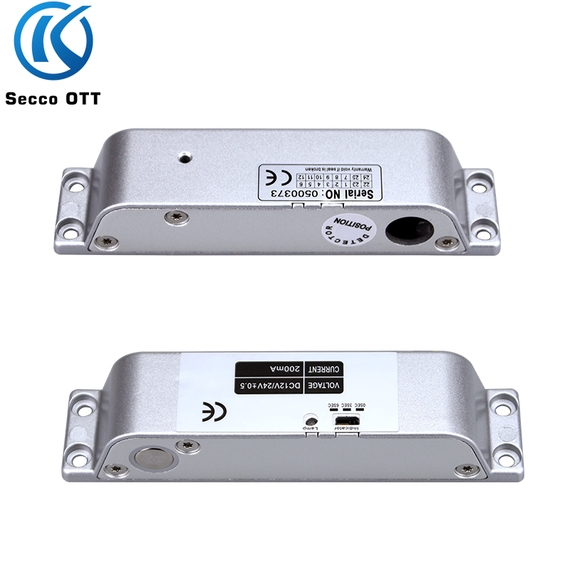 Pestillo eléctrico exposto de 12V o 24V, puerta de madera, puerta de hierro, puerta contra incendios, ajuste de retardo, cerradura de Control eléctrico de Control de acceso
