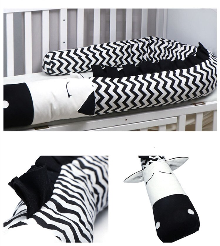 Newborn Cradle Bumper Crocodile Crib Bumper Plush Pillows Cushion Crib Bumper Pads Baby Crib Liner Animal Pillows Bed Children