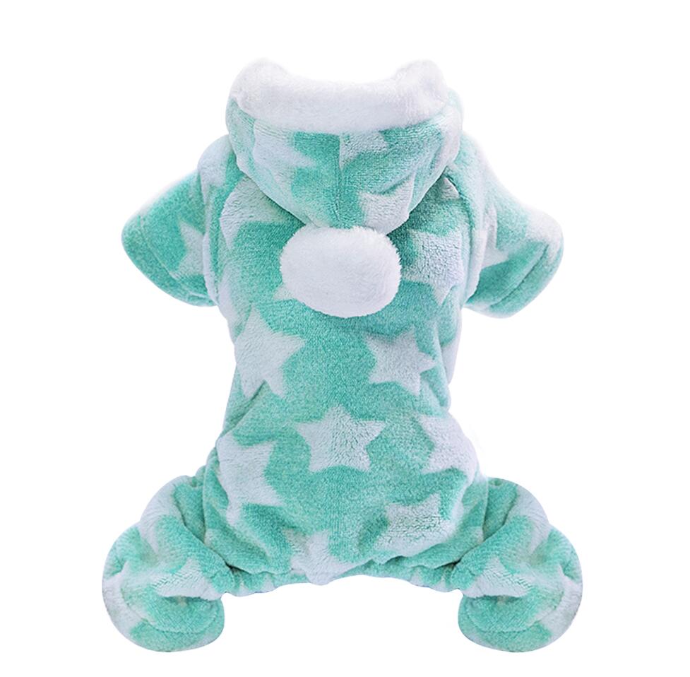 Leuke Hond Kat Kleding Fleece Trui Jassen Jumpsuit Yorkshire Chihuahua Kleding Winterjas Jas Capuchon Pyjama Hond Kostuum: Green / S