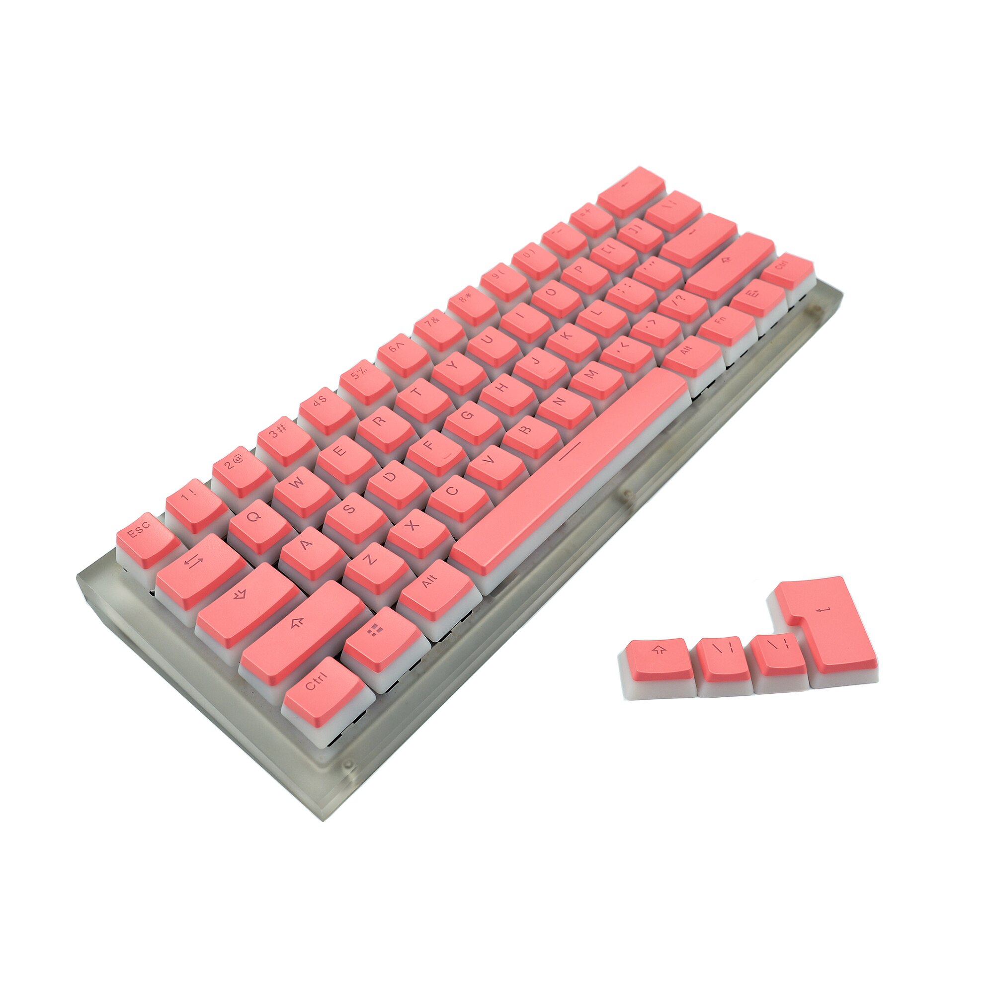OEM Pudding Shine Through Backlit ANSI ISO 112 Key Double Shot PBT Keycaps For Mechanical Keyboard Keychron GK61X 61 87 104