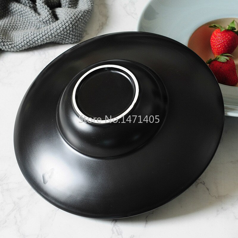 Straw Hat Plate Thick Soup Plate Bowl Western Restaurant Fruit Salad Soup Plate Deep Plate Flying Saucer Plate Straw Hat Bowl