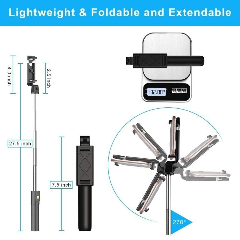 Mini Tripod Remote Control Selfie Stick Monopod Foldable Wireless Shutter Extendable Monopod For IPhone Android Phone