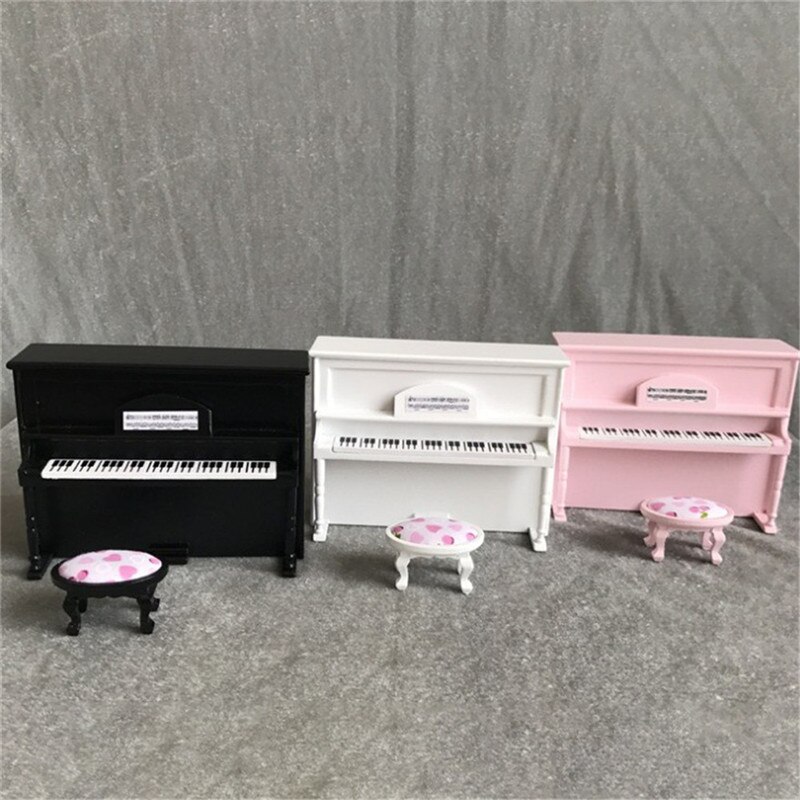 1 Set Miniature Wooden Piano Children's Toys Mini Doll Scale Model for 1/12 Dollhouse Wood 1:24 > 3 Years Old Panghuhu88