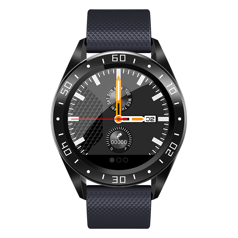 Bakeey GT105 Heart Rate Blood Pressure Monitor bluetooth Weather Push Music Control Black Silicone Smart Band Men Women