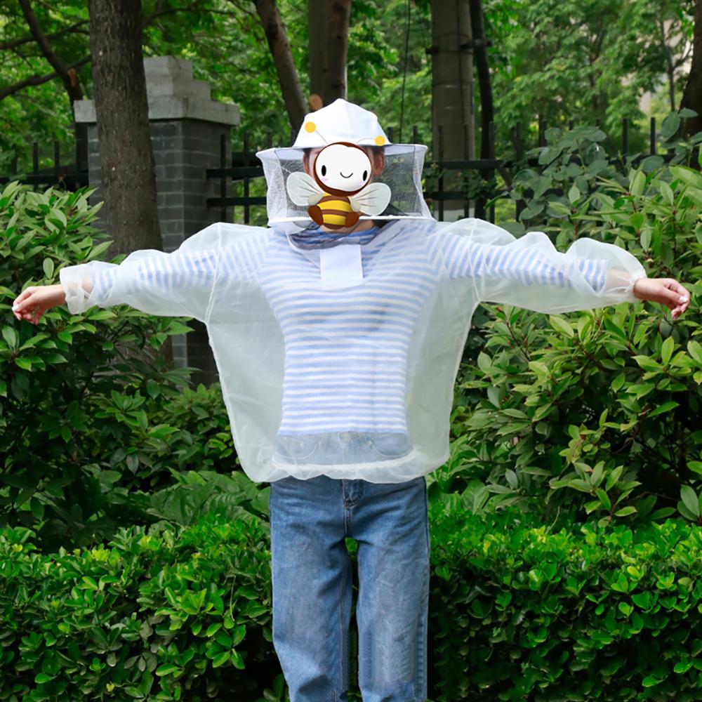1 Set Bijenteelt Beschermende Sluier Pak Bijenteelt Jacket Professionele Pak Beschermende Bijenteelt Veil Kiel Unisex (Wit)