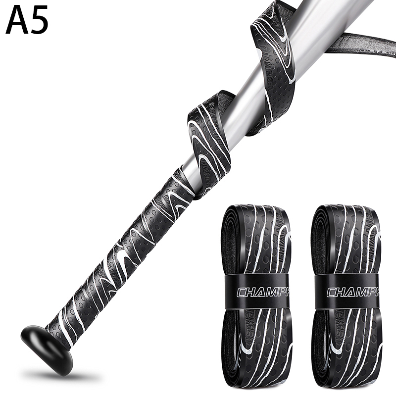 Pu baseballbat tape, 1.75mm stk. stødabsorberende, flerfarvet, skridsikkert sportstilbehør, bockey, cricket, softballbat, greb: Sort