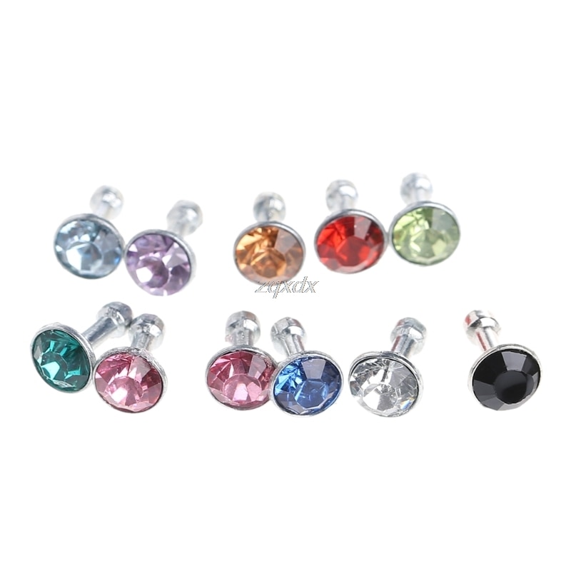 1Pc Round 3.5mm Rhinestone Anti Dust Plug Earphone Stopper For Phone