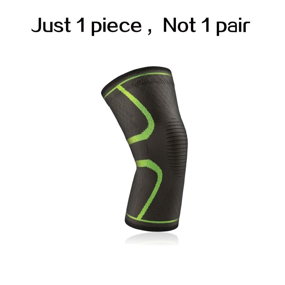 Værd 1 pc elastiske knæbeskyttere nylon sports fitness gear knæpude bøjle løbe basketball beskytter volleyball støtte: 1 stk grøn / Xl