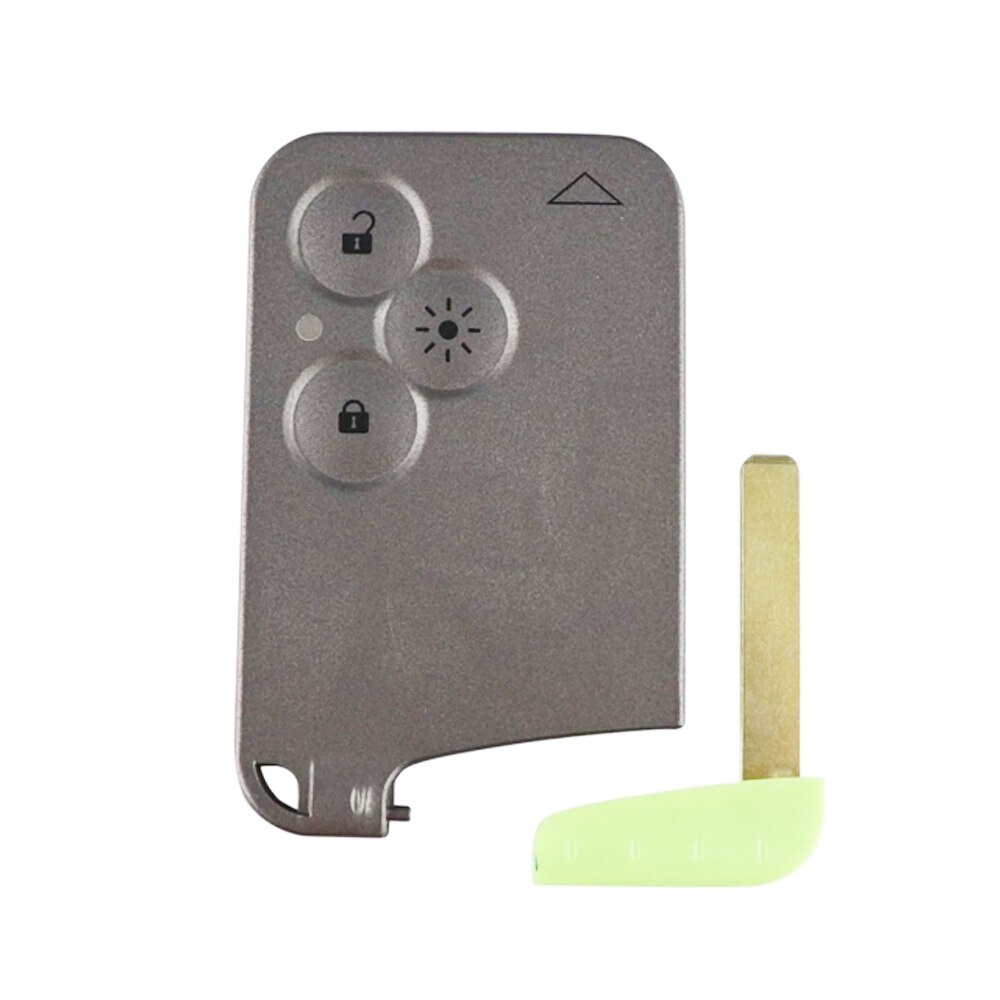 Xnrkey 3 Knop/Verlichting Knop Afstandsbediening Card Shell Voor Renault Laguna Card Key Shell Met Green Blade Zonder Woorden zonder Logo