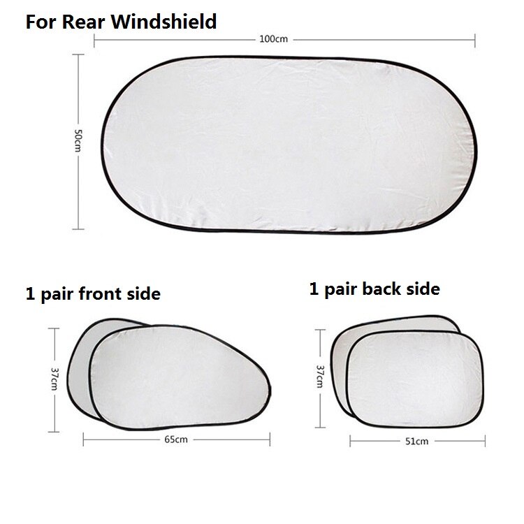 Parasol reflectante para parabrisas delantero y trasero de coche, parasol con revestimiento de plata Universal, 6 piezas