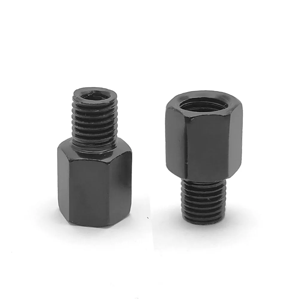 Schwarzer Spiegeladapter M10 M8 10MM 8MM Motorrad Rolle Rückspiegel Adapter Rechts Verknüpfungen Gewinde Umwandlung Bolzen Schrauben