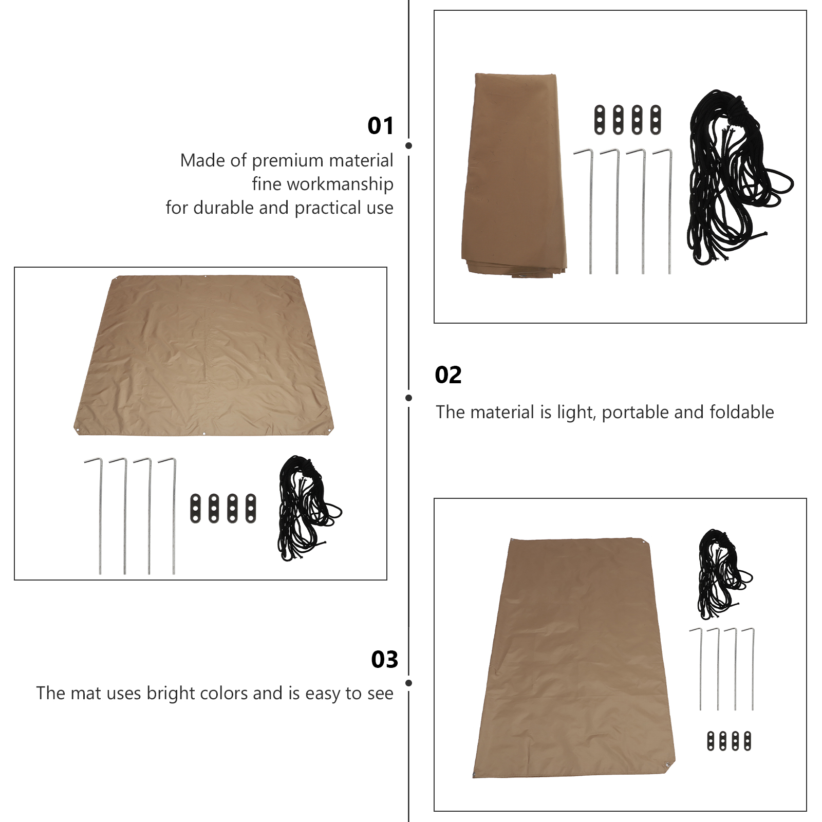 1 set campingmatte, faltbare matte, feuchtigkeitsbeständige matte, wasserdichtes picknickkissen