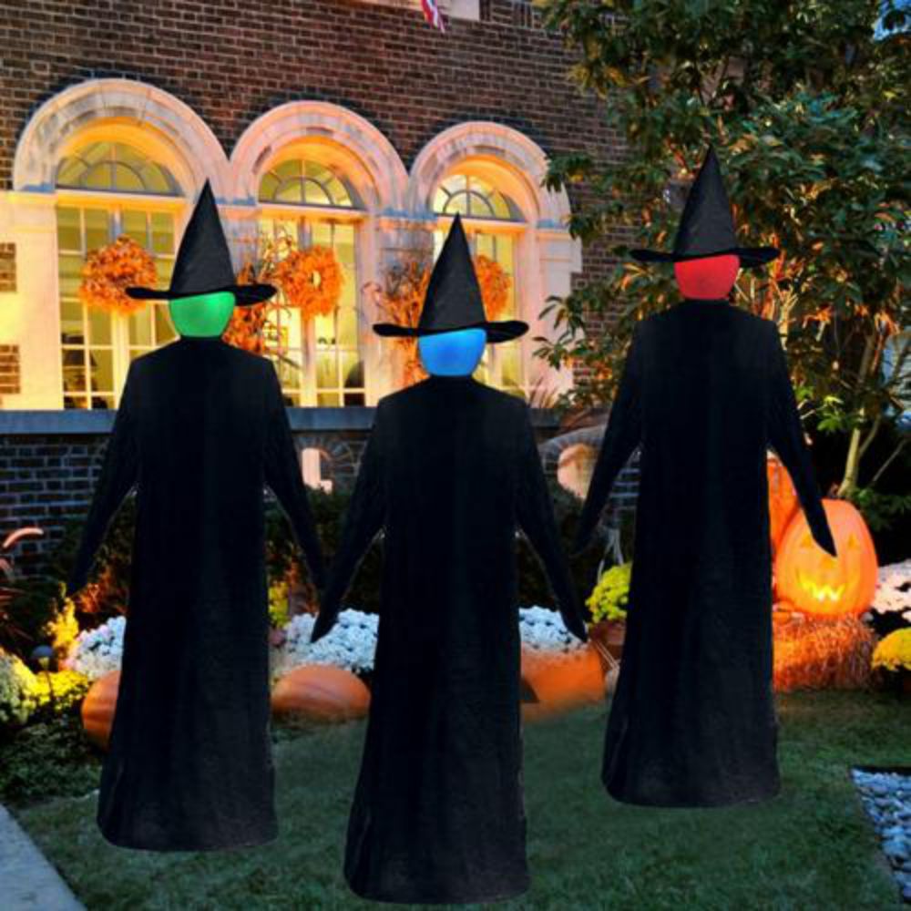 1.7m valaistua noitaa panoksilla halloween-koristeita ulkona kädestä pitäen huutaen noidat ääni aktivoitu anturi sisustus