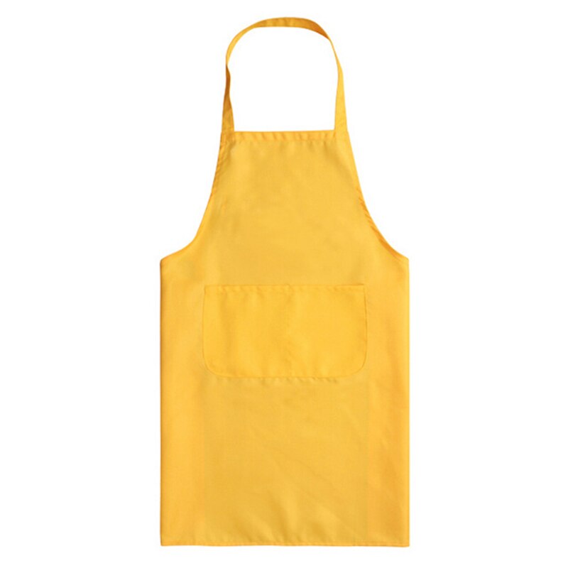 Kitchen Solid Color Aprons Cotton Sleeveless Aprons Kitchen Women Men Thicken Cooking Pinafore Home Cooking Baking Waist Bib: Yellow
