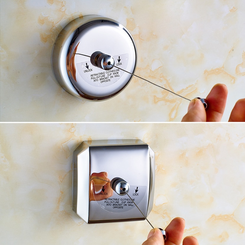 2.8M/3.8M Stainless Steel Retractable Ourdoor Clothesline Rope Bathroom Round Clothes Line Dryer Clothes Line House Accessories