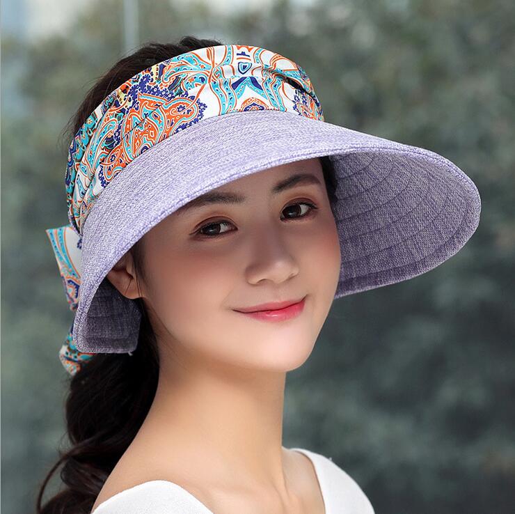 Ozyc naisten kesähatut naisille chapeu feminino visiirit lippis aurinko kokoontaitettava anti-uv hattu rantahatut naisille