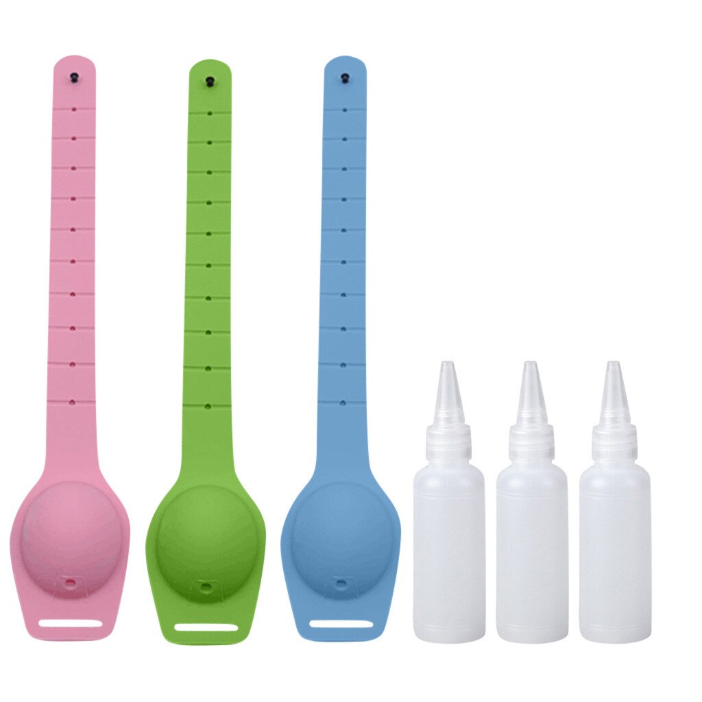 3PCS Portable Hand Sanitizer Bracelet Wristband Hand Dispenser 10ML Handwash Gel With Sanitizing Wristband P902: D