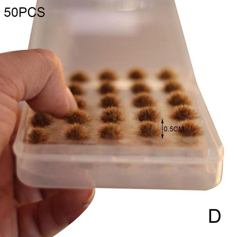 50 Pieces In A Box Diy Miniature Landscape Material Color Table Material For Train Sand With Scene Construction Bushes Six G6r2: D