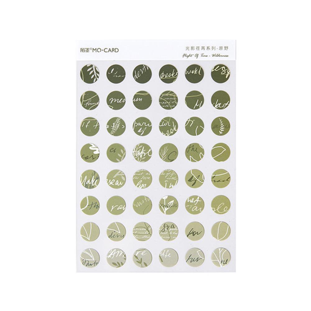 1pcs Stationery Stickers DIY Planet Sticky Paper Kawaii Diary Scrapbooking Round Plants For Decoration Stickers W5X6: darkgreen