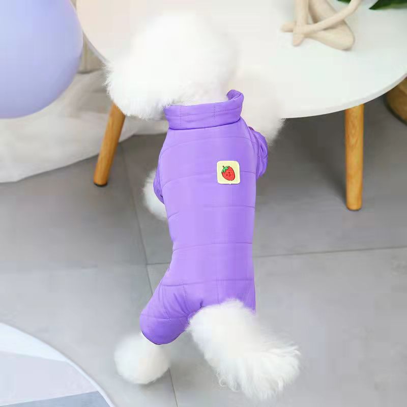Pet Windproof Overalls Dog Clothes for Small Medium Dogs Down Coat Waterproof Thicken Parka Dog Jumpsuit Puppy Outfit: C31 / S