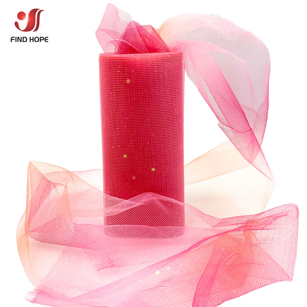 6in larghezza rotolo arcobaleno luccichio Tulle tessuto fai da te morbida rete regalo artigianale gonna tutù casa abito da sposa palcoscenico Bambola abbigliamento arredamento: Colore Rosso della rosa