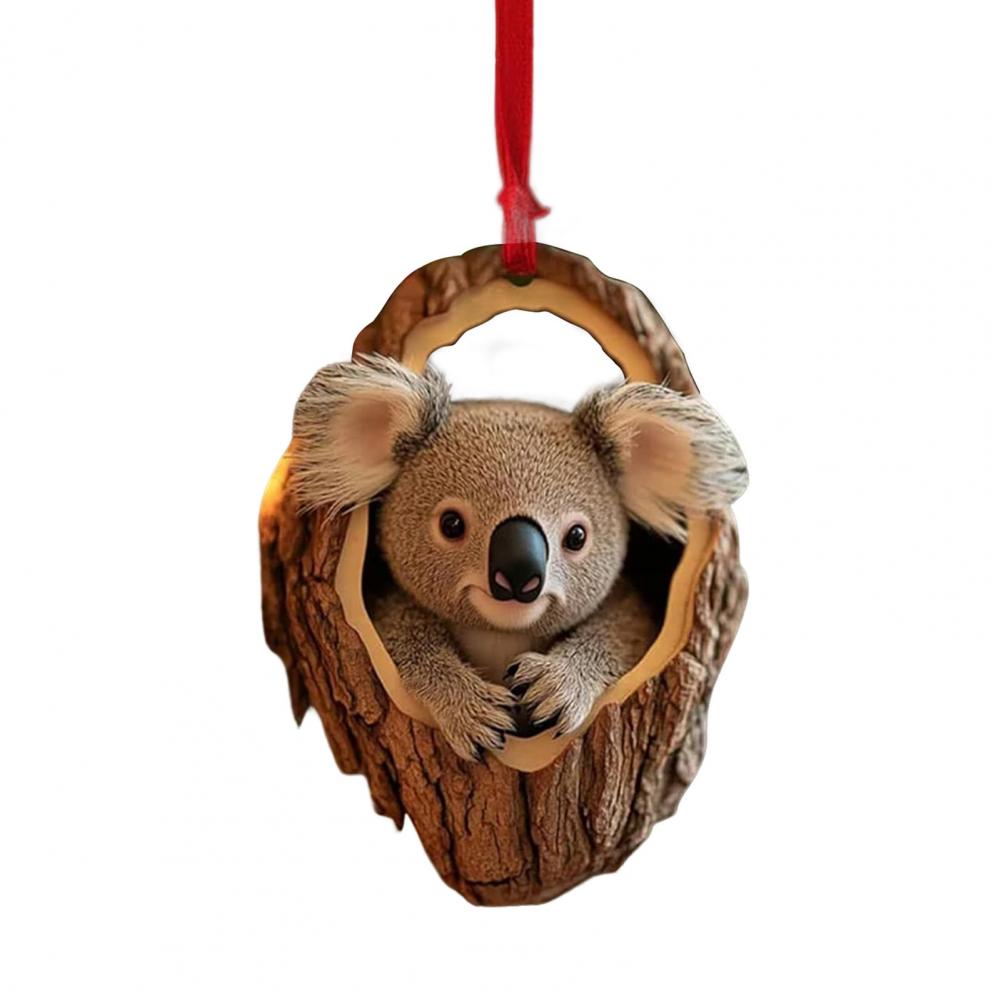 2D Christmas Ornaments Acrylic Cartoon Forest Acrylic Christmas Ornaments Seasonal Decor For Tree Ceiling Cute Pattern Keepsake: Beige