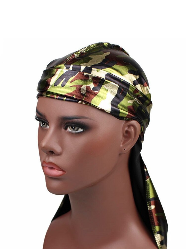 Seda Durag satén Durags para hombre peluca Bandanna pirata sombrero Bandeau Hip Hop cabeza envolver banda elástica