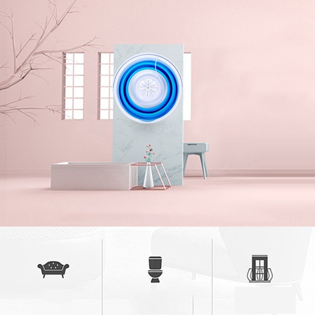 Old-tub Mini Washing Machine Ultrasonic Cleaning Small Portable Washer USB Dormitory Mini Laundry Machine Folding Laundry Tub