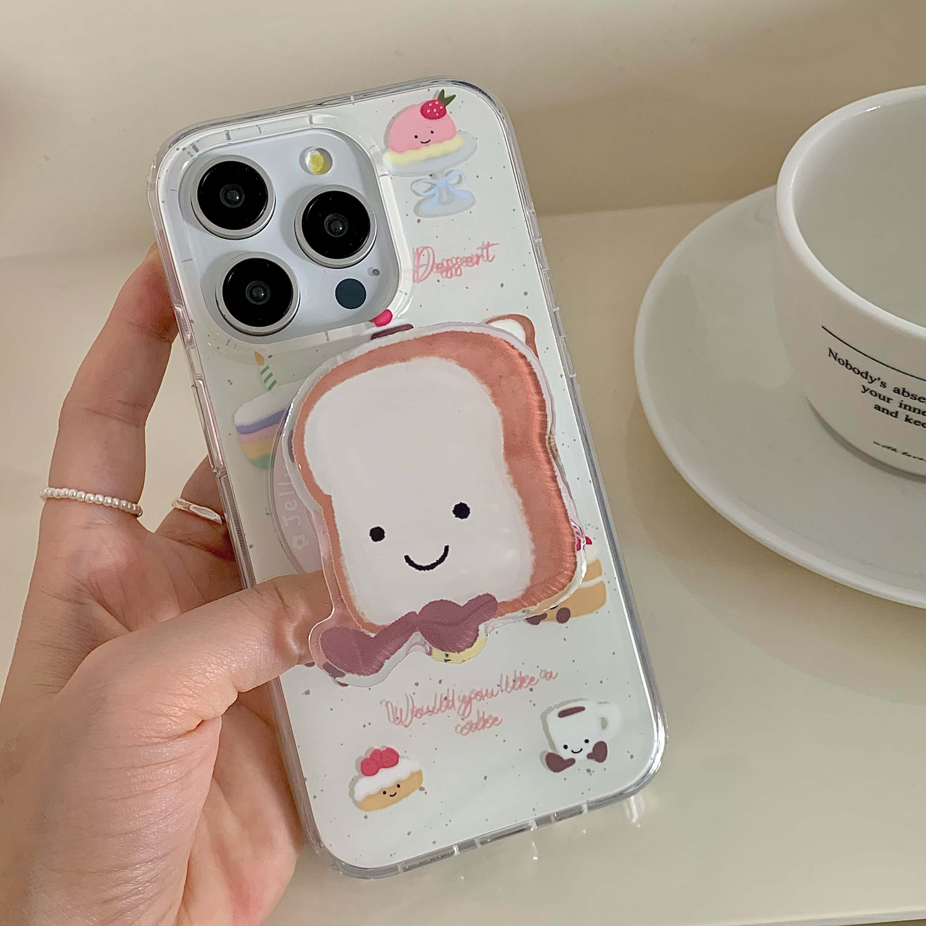 Nette Karikatur Nachtisch Kuchen Telefon fallen Magnetische Fundas Für Iphone 14 Profi Max 13 14 15 Profi max 15 Profi Max 12 13 Profi Ständer Halfter Hülse