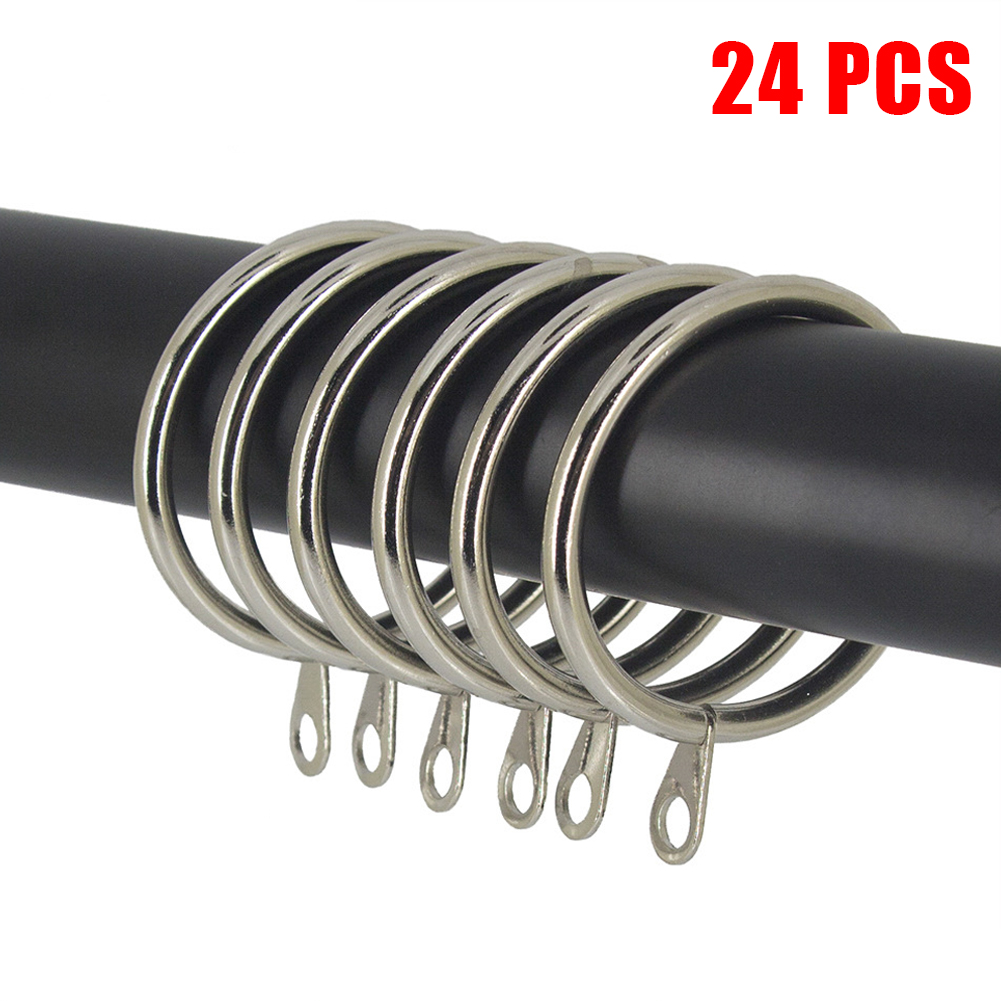 12/24pcs Metal Curtain Rings Hanging Hooks For Hold Curtains Draperies Shower Curtain French Curtain Home Improvement Tools: PURPLE