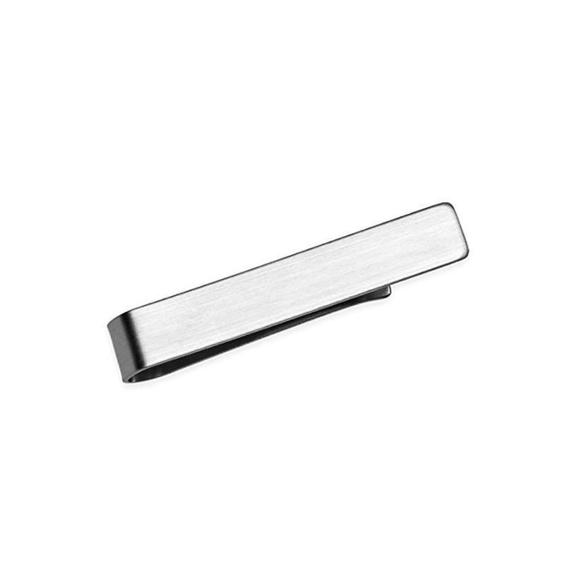 Goupille Simple de pince d'agrafe de fermoir de barre de cravate de ton d'acier inoxydable des hommes de luxe: silver