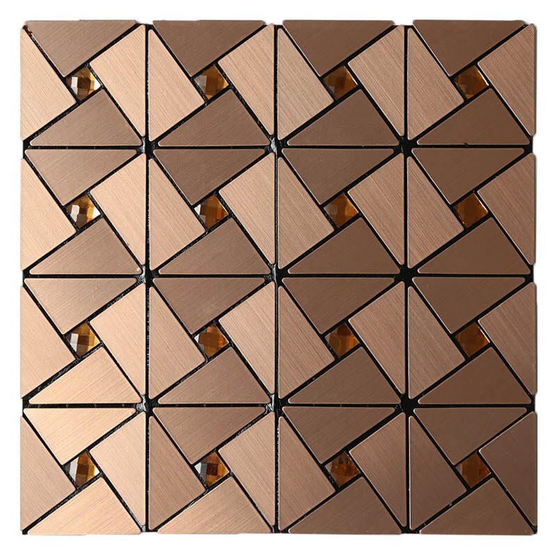 Samoprzylepna metalowa płytka Backsplash naklejka aluminiowa skórka i przyklejana na ścianę naklejki robić kuchni łazienka mozaika dekoracja metra: Rosegold / 1 sheet