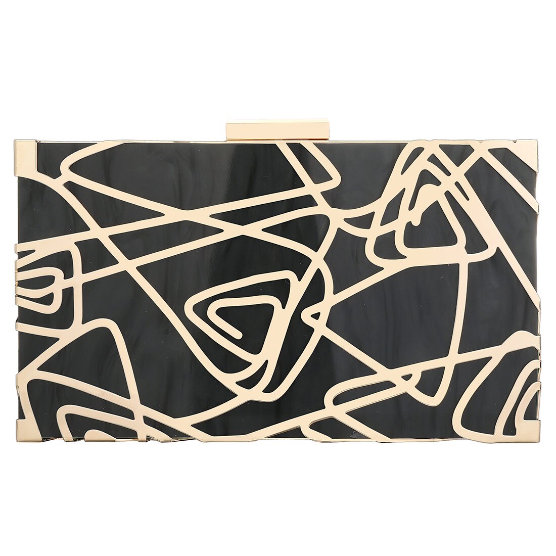 Acryl schwer-Oberfläche Kasten Taschen Hochzeit Kupplung Tasche Geometrische aufbringen Weibliche modisch Party Schulter Geldbörse Rechteck Beutel: schwarz