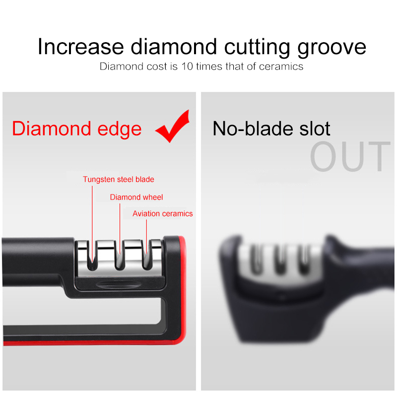Knife Sharpener Diamond Quick 3 Stages Sharpener Knife Sharpening Tools Sharpening Stone