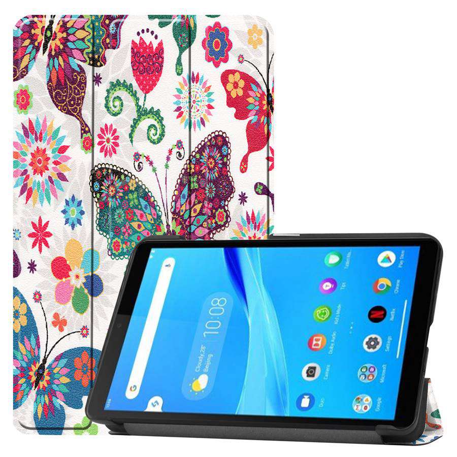 slank snu pu-lærveske til lenovo fanen  m7 magnetisk deksel til tb -7305f tb -7305x sb -7305i 7.0 tommers nettbrettetui+film+penn: Cshd