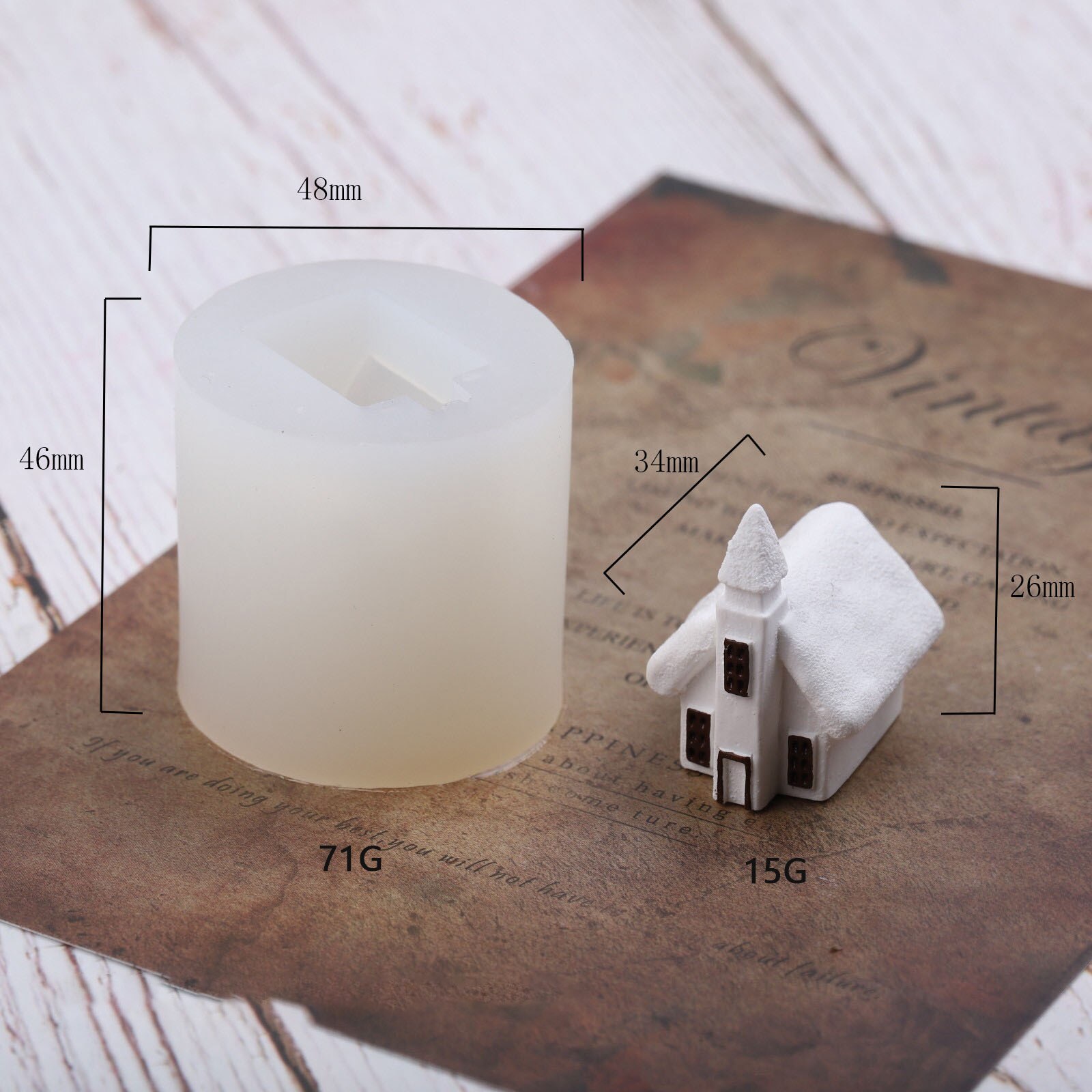 3D Small House Villa Wooden House Silicone Mold Aromatherapy Candle DIY Plastic Mold Home Crafts Ornaments Candle Making Molds: House-G