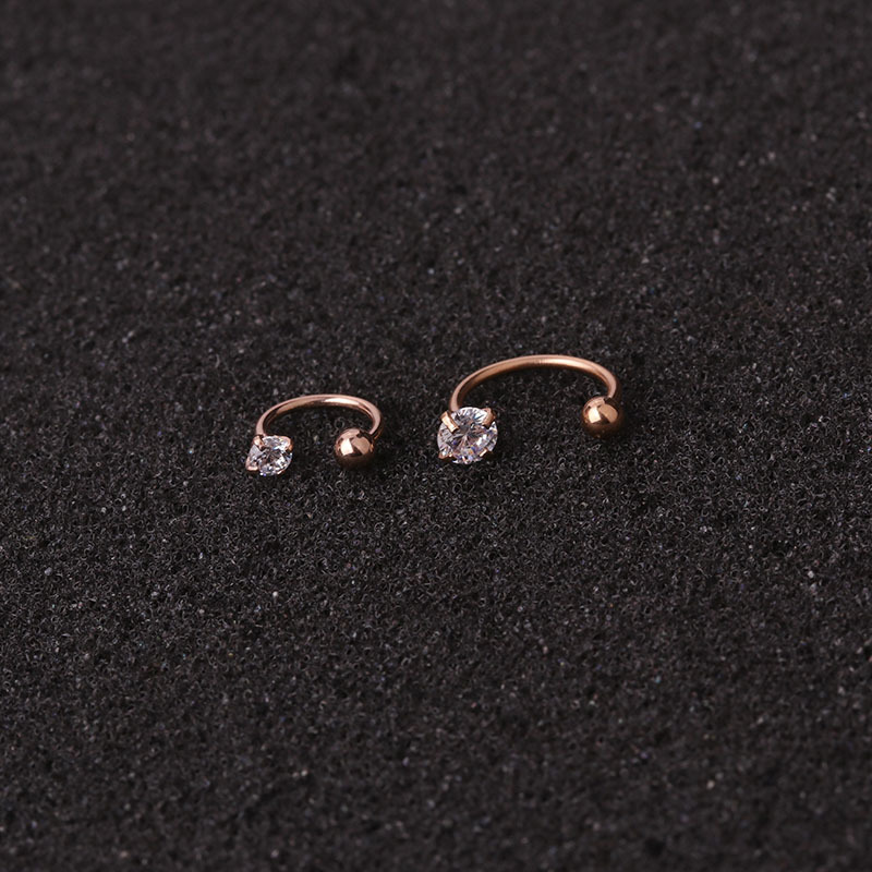 Arete de acero inoxidable con forma de hélice para la nariz, pendiente de 20G, 6-10mm, para Piercing de oreja, para el lóbulo, Tragus, cartílago, 2 unidades