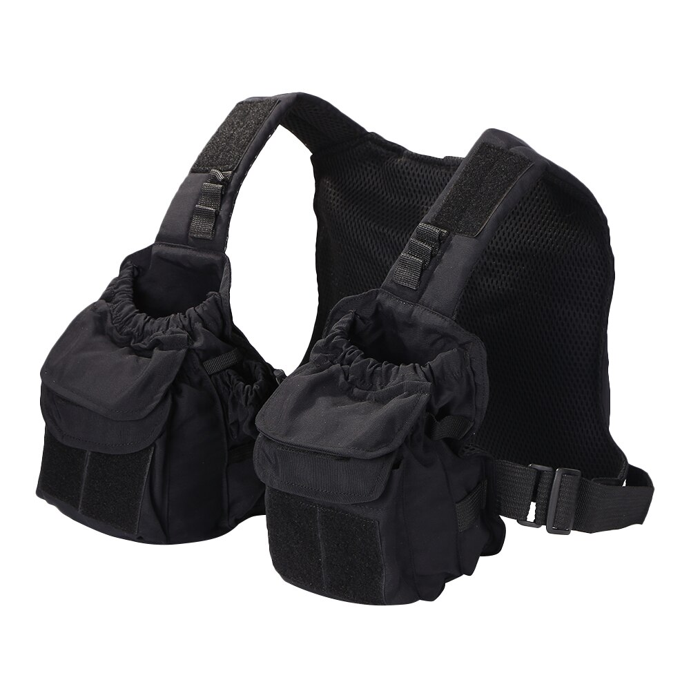 Multi-pocket Outdoor Travel Backpack Fishing Vest Breathable Mesh Adjustable Photography Waistcoat Jacket: Black
