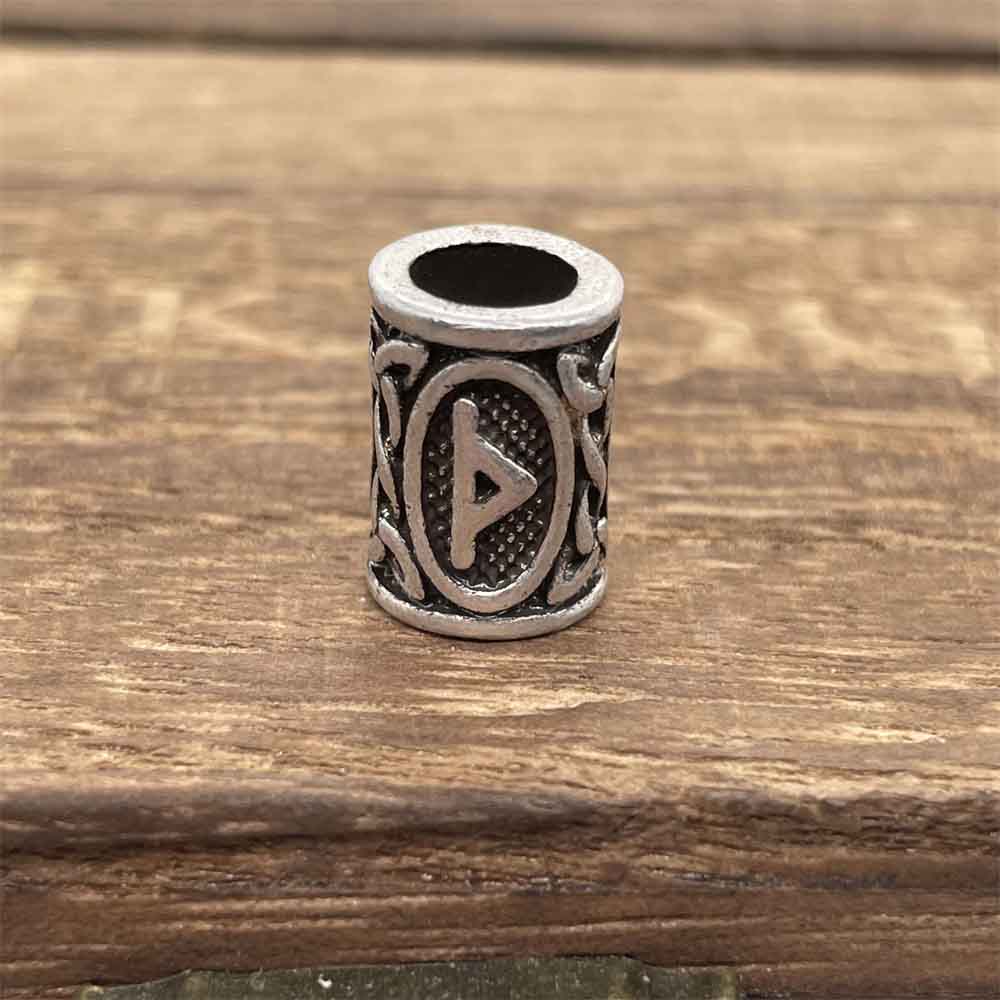 Cuentas de runas vikingas para hacer joyas, trenzas para el cabello, manualidades para Barba, espaciador de Metal Diy, accesorios de cuentas con agujero grande, aptos para pulsera