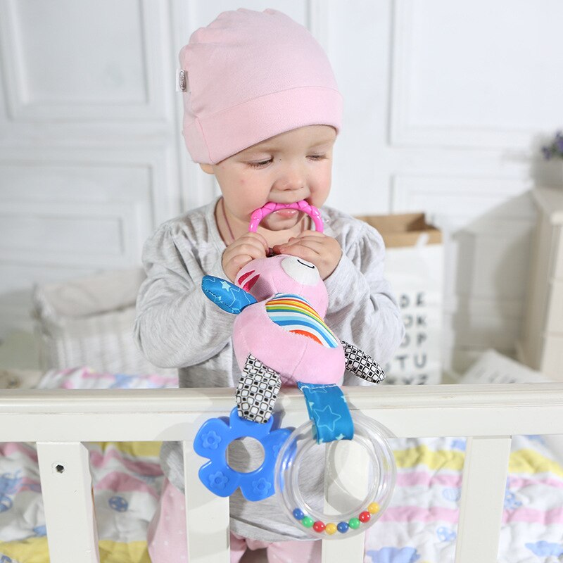 Baby Kinderwagen Bed Bells Zachte Developmen Kinderen Opknoping Kinderwagen Peuter Speelgoed Rammelaars Mobiles Dier Draaibank Afstandsbediening Roterende