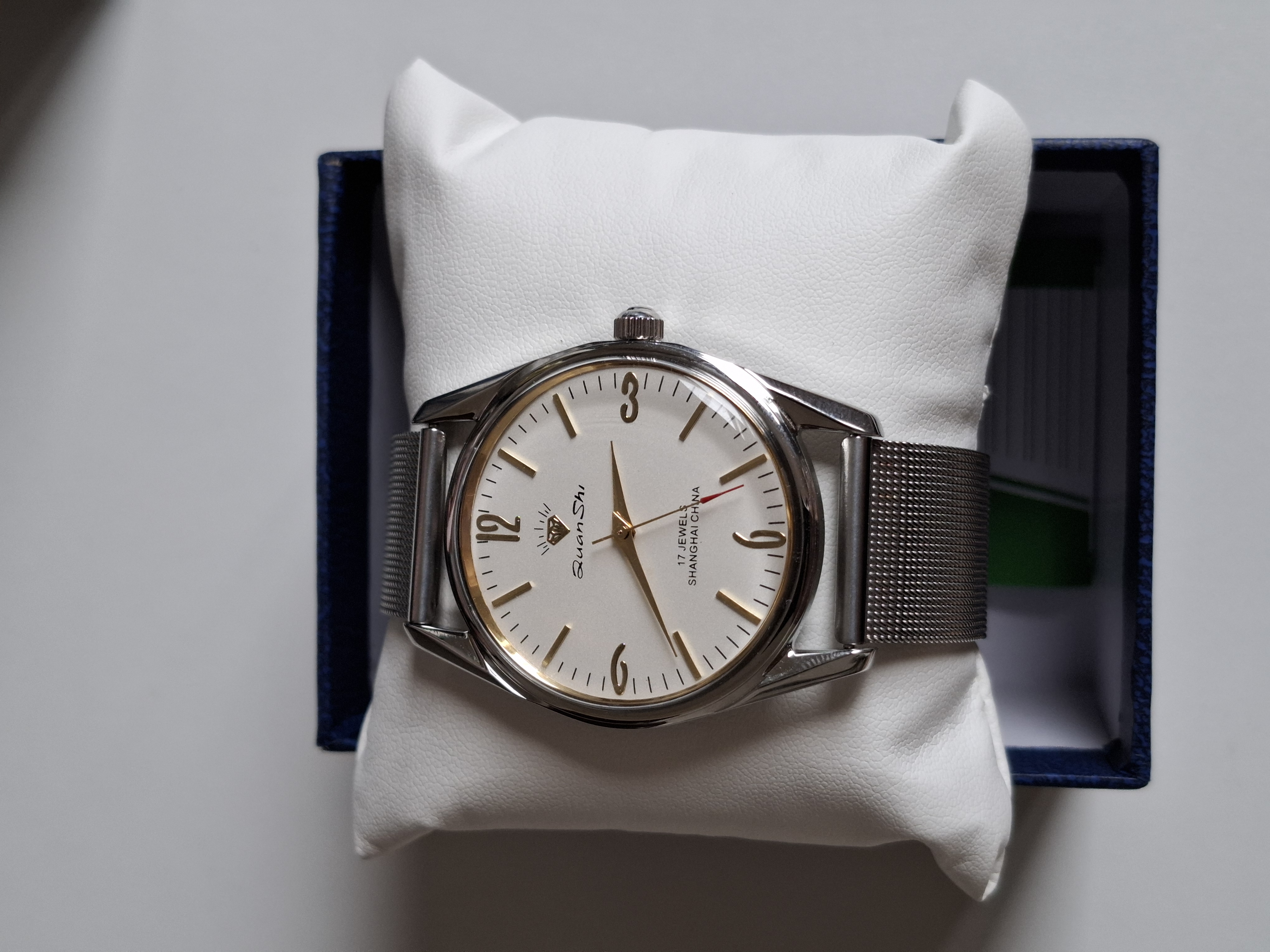 Genuine Shanghai Mechanical Watch Manual Winding 17 Diamond Retro Waterproof Mens Watch Religio Masculino Watche for Men: Pink