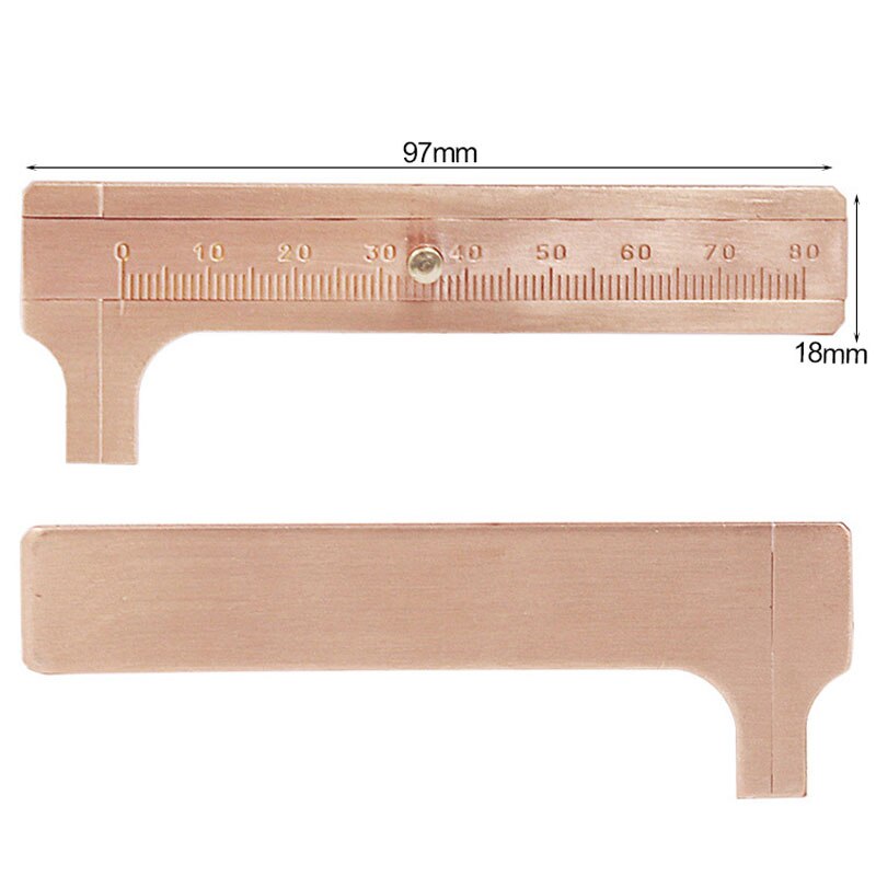 80mm/100mm Pocket Mini Brass Sliding Ruler Gauge Vernier Calip Metal Caliper Gauge Micrometer Measurement Tool Office School Use