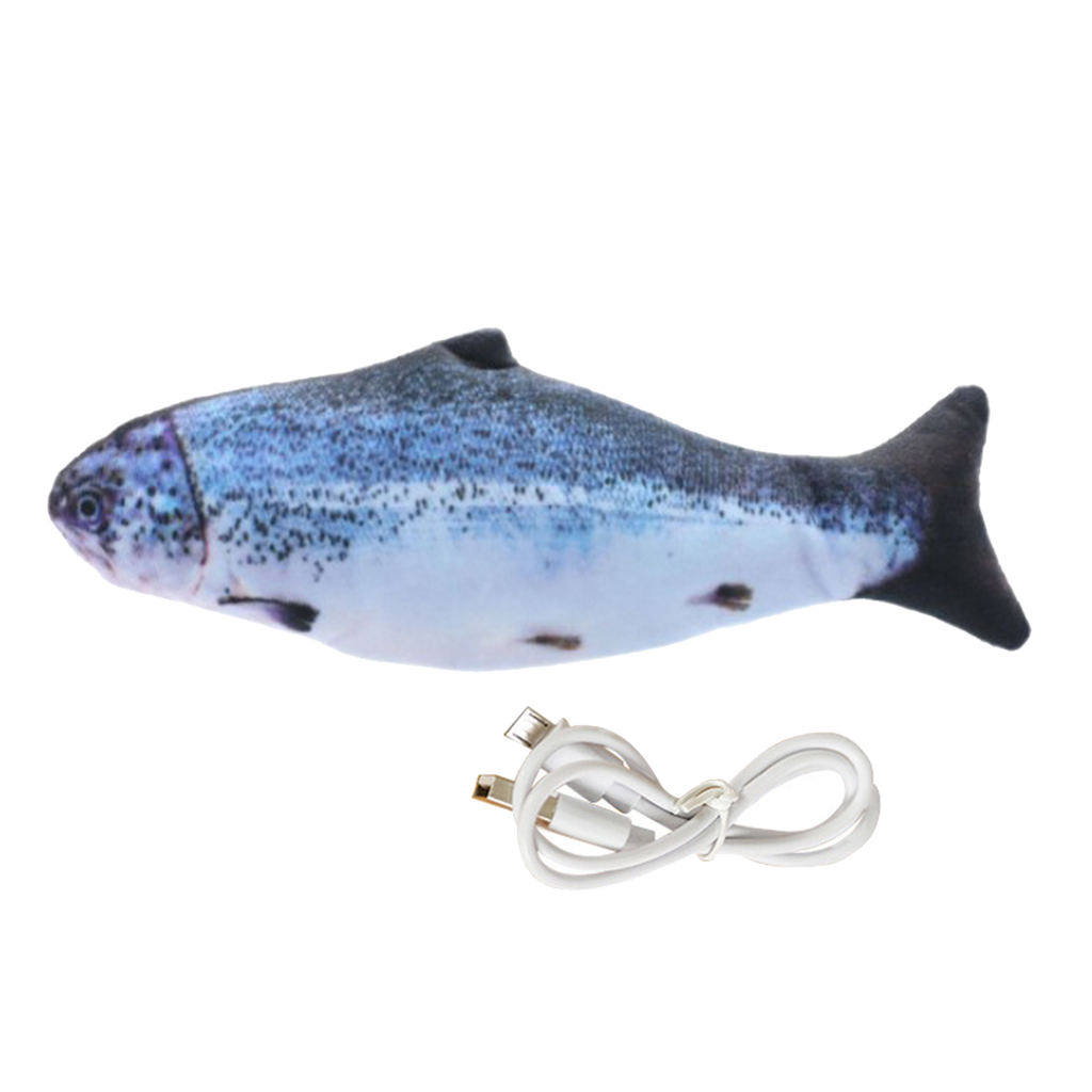 Juguete eléctrico para gato, pez que baila, modelo realista de Animal del océano, carga USB, juguete divertido para ejercicio de gato: Salmon