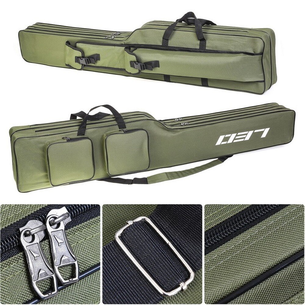 130cm Multifunctional Fishing Rod Storage Bag Portable Fishing Tackle Bag Tools Storage For Carp Fishing 2 Layer Large Capacity