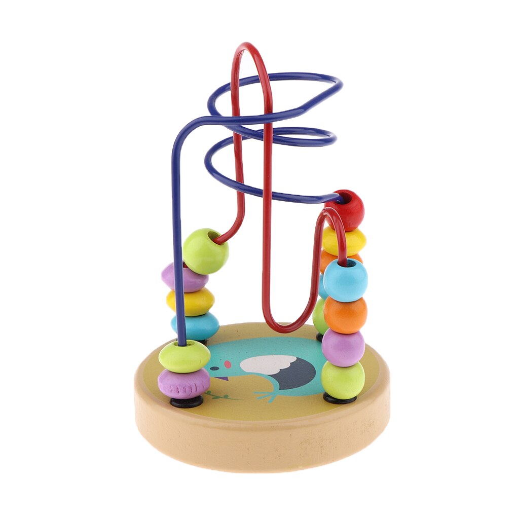 Træ baby matematik legetøj tælle cirkler perle abacus wire omkring perler fugl