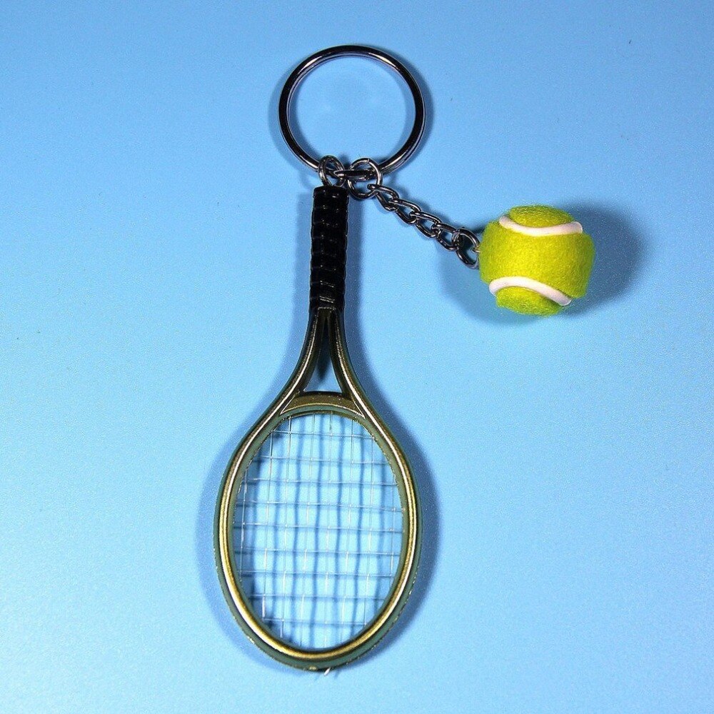 Mini raquette de Tennis en métal, faite à la main, Souvenir mignon, Tenis, balle, porte-clés, sport, vélo, voiture, porte-clés, nouveauté, , tendance