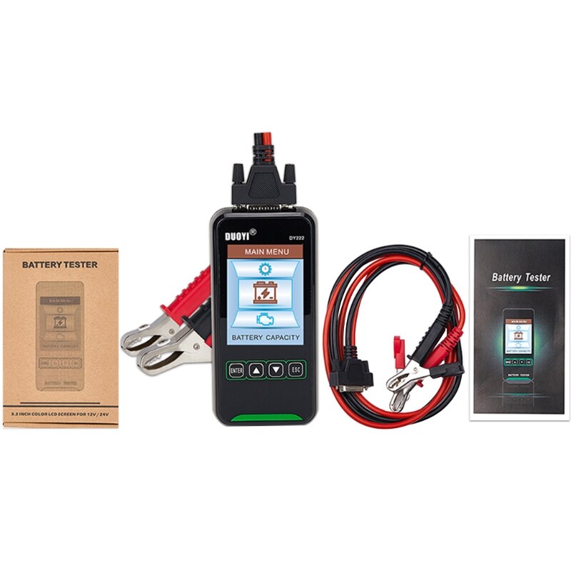 Car Battery Capacity Internal Resistance Test 12V24V Battery Analyzer 2000CCA Cranking Charging Test Detector DY222