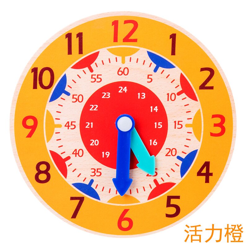 Benqing Kinderen Puzzel Digitale Klok Speelgoed Baby Houten Speelgoed Kleuterschool Vroege Onderwijs Kraam Klein Speelgoed WJ086: Oranje
