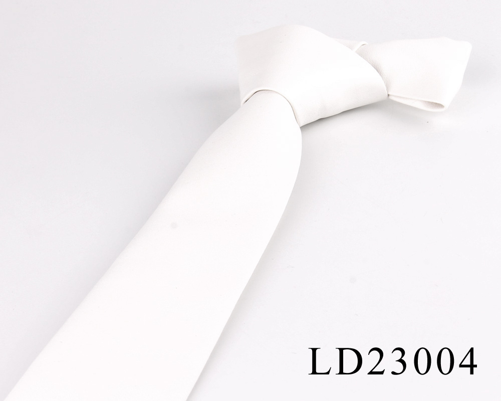 Cravates en cuir PU pour hommes, solide, à la , pour mariage, costume d&#39;affaires,: LD23004